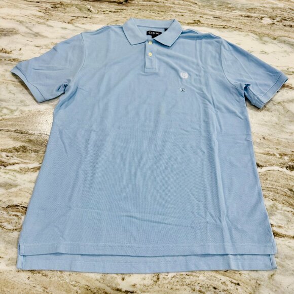 NWT CHAPS Short-Sleeved Polo Shirt Men's Light Blue Size L - Picture 2 of 4